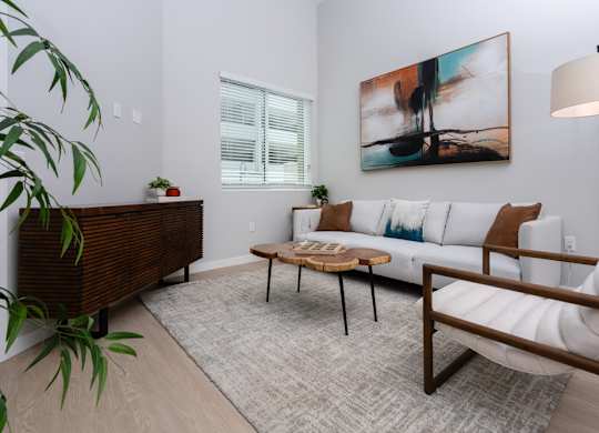 Living room with couch and painting