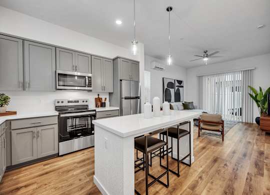All Electric Kitchen at Estia Roseville Apartments, Roseville, CA