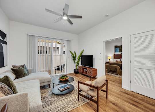 Spacious Living Area at Estia Roseville Apartments, California