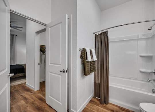 Bathroom with a Shower at Estia Roseville Apartments, Roseville, 95747