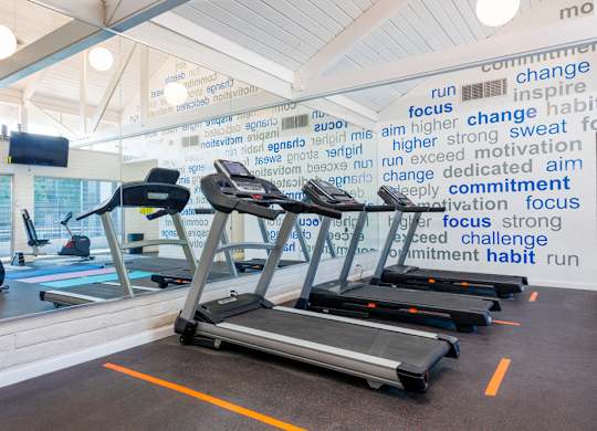 Gym with treadmills