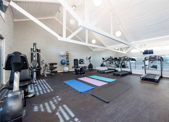 Fitness center with gym equipment