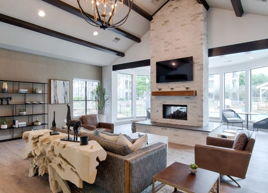 Clubhouse With Fireplace at Silverado, Frisco, Texas