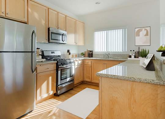 Fully Equipped Kitchen at Grand View Towers, California  