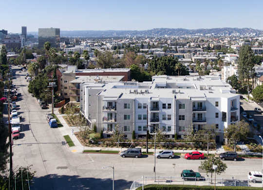 Aerial Building View at Grand View Towers, Los Angeles, CA 90057  