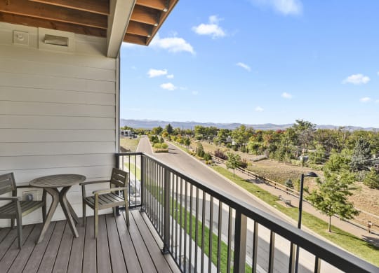 Balcony view at Parkside at Littleton Village, Littleton, Colorado