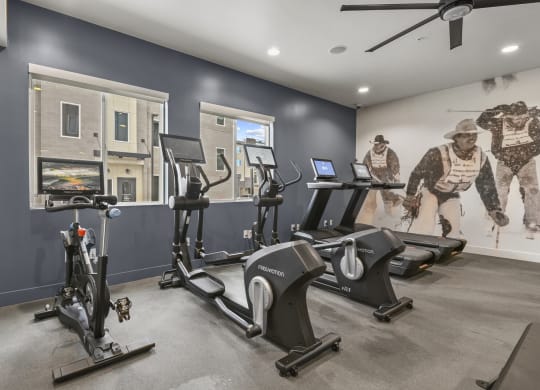 a home gym at Parkside at Littleton Village, Colorado