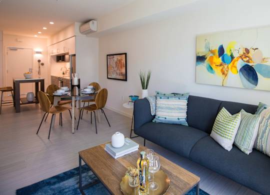 Living room with couch and coffee table