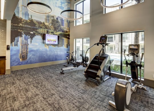 the preserve at ballantyne commons fitness room at Arise Riverside, Austin, 78741
