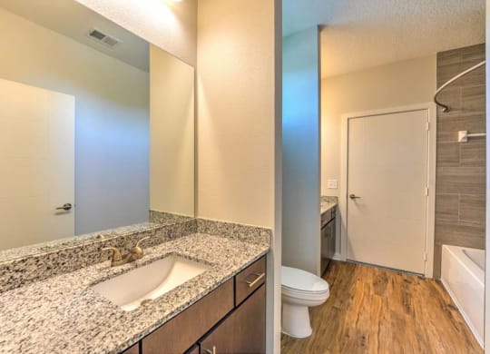 a bathroom with a sink toilet and shower  at Fusion, Jacksonville, FL