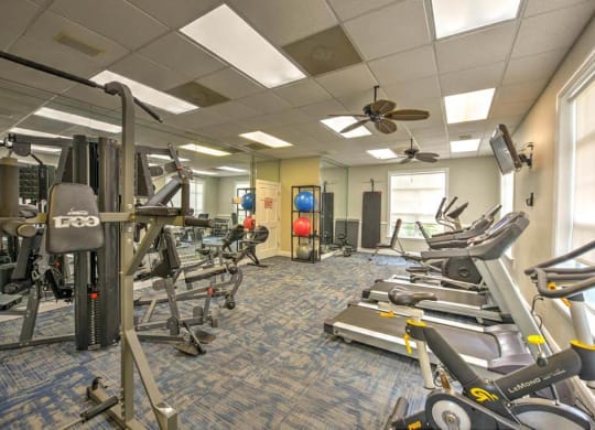 a room filled with lots of exercise equipment  at Ocean Park, Jacksonville Beach, FL, 32250