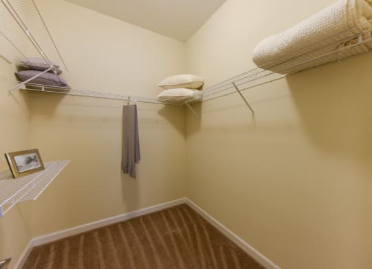 a spacious walk in closet in the second bedroom at Palm Bay Club, Jacksonville, 32258