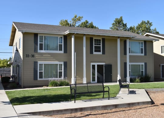 Mutual Housing on the Greenway bench and unit exterior