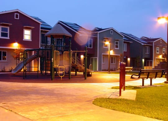 Victory Townhomes Mutual Housing at Night