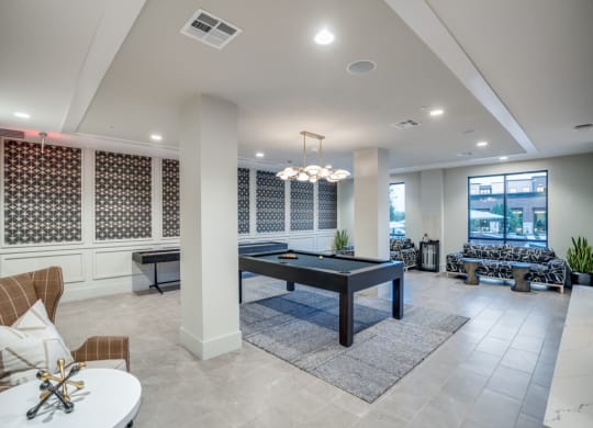 the preserve at ballantyne commons clubhouse with a pool table