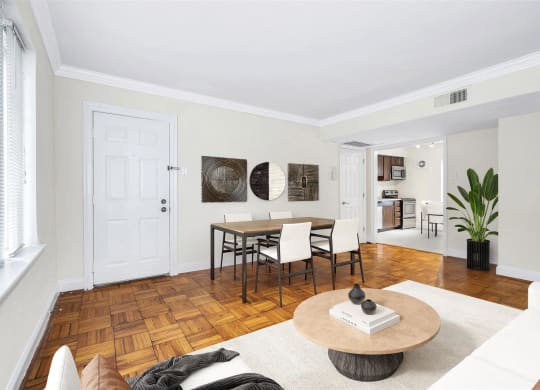 Falkland Chase Apartments in Silver Spring, Maryland Model Living Room and Dining Area