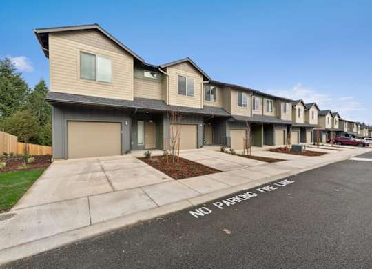A row of houses with a