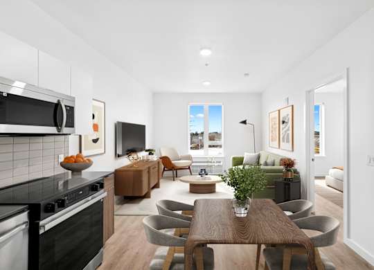 Modern Kitchen with dining at Kinline, Beaverton, OR, 97003