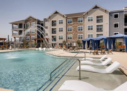The Ranch at First Creek Apartments Swimming Pool with Sprinklers