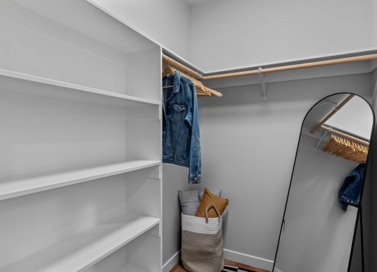 Gridline Apartments Walk-in Closet with shelving