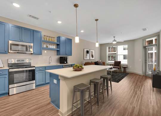 Alton Optimist Park Apartments in Charlotte, North Carolina Model Kitchen with Island