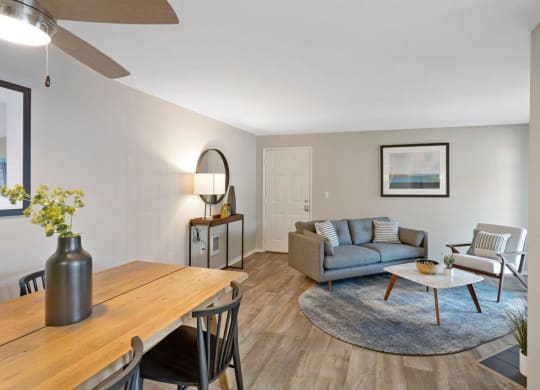 Alvista 23 Apartment Homes Model Living Room and Dining Area