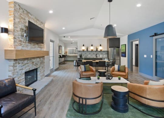 Alvista 23 Apartment Homes Clubhouse Lounge with Fireplace