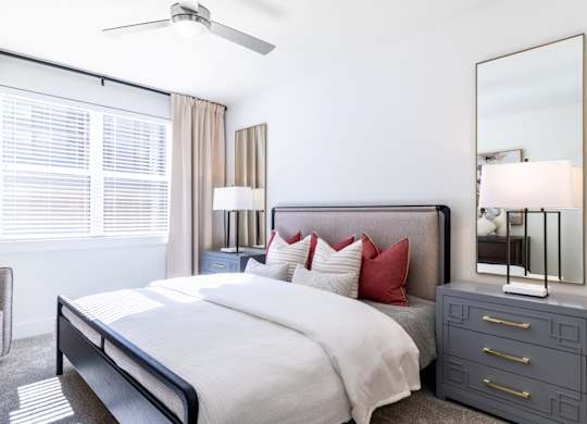 Aura Main Street Apartments in Lewisville, Texas Model Bedroom