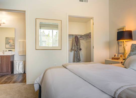 bedroom in a bedroom plus den unit.
