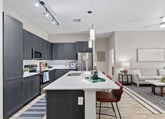 Axis Camelback Apartments in Phoenix, Arizona Model Kitchen with Island