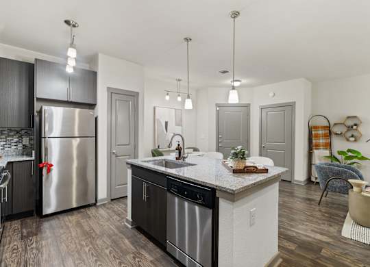 Axis Hamilton Apartments in San Antonio, Texas Model Kitchen with Island