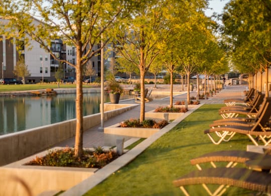 Discovery at the Realm Apartments river seating