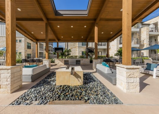 Lenox SoCo Apartments outdoor patio area with seating