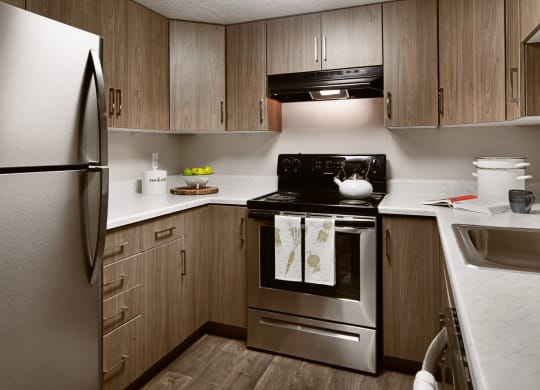 Clover Creek Apartments Kitchen Stove and Cabinets