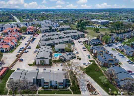 Aerial View of Cobble Hill Apartments in Fort Worth, Texas