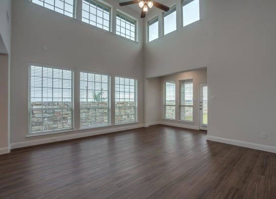 Cottages at the Realm Living Room with Large Windows