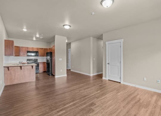 Dakota Flats Apartments in Spokane, Washington Living Room and Kitchen