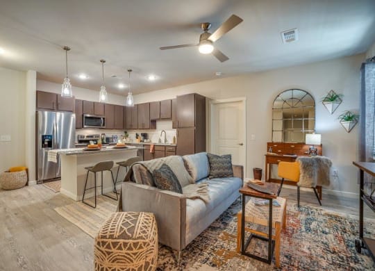 Discovery at The Realm in Lewisville, Texas Model Living Room and Kitchen