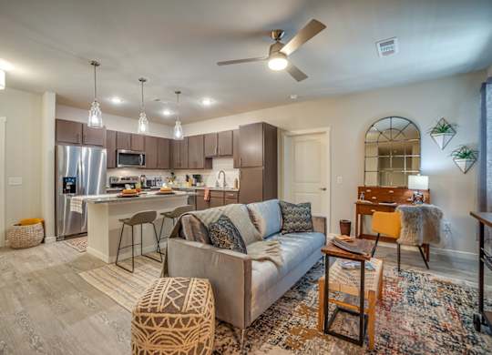 Kitchen and Living Room at Discovery at The Realm, Lewisville, 75056