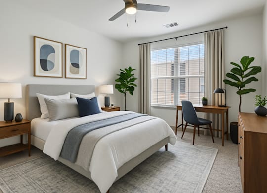 District South Apartments in Fishers, IN Model Bedroom