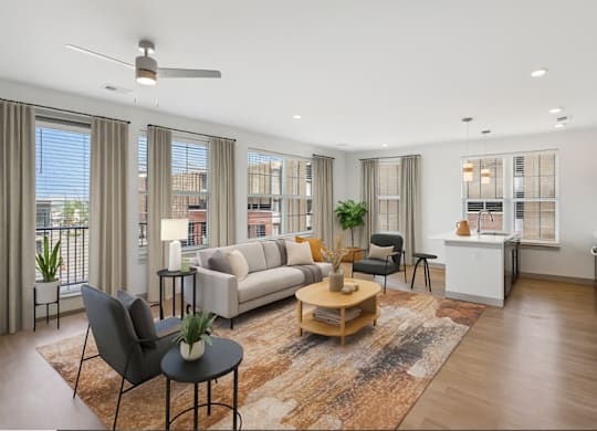 District South Apartments in Fishers, IN Model Living Room