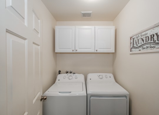 a washer and dryer in a laundry room