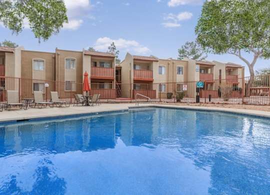 Fox Point Apartments in Tucson, Arizona Pool with Lounge Chairs