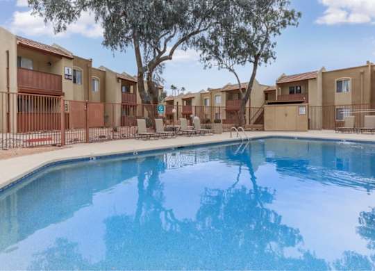 Fox Point Apartments in Tucson, Arizona Pool with Lounge Chairs