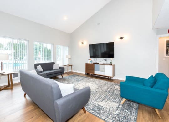Fox Pointe Apartments Clubhouse Seating Area and TV