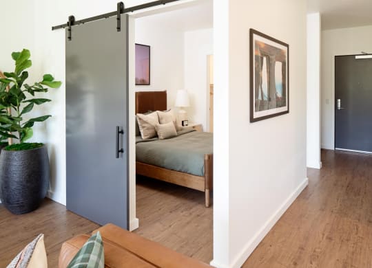 The Gabe Apartments in Portland, Oregon View into Bedroom