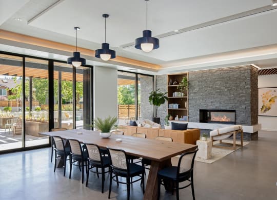 The Gabe Apartments in Portland, Oregon Lounge with Fireplace