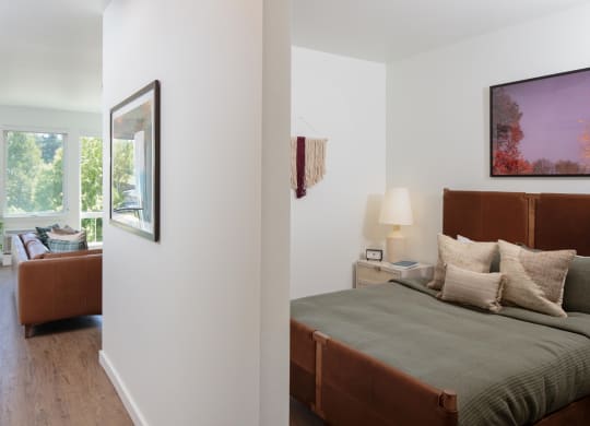 The Gabe Apartments in Portland, Oregon Model Bedroom