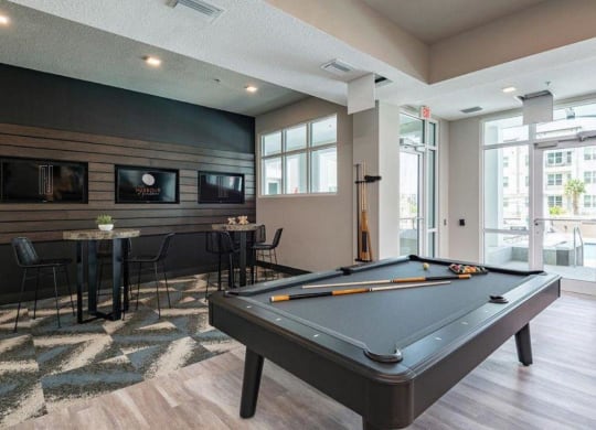 our apartments offer a clubhouse with a pool table