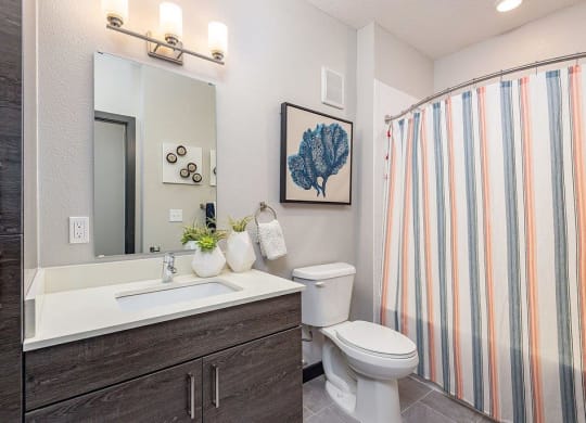 a bathroom with a toilet sink and shower